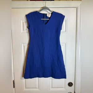 Kate Spade Women's Sleeveless V Neck Ponte Dress Blue Sz 0
